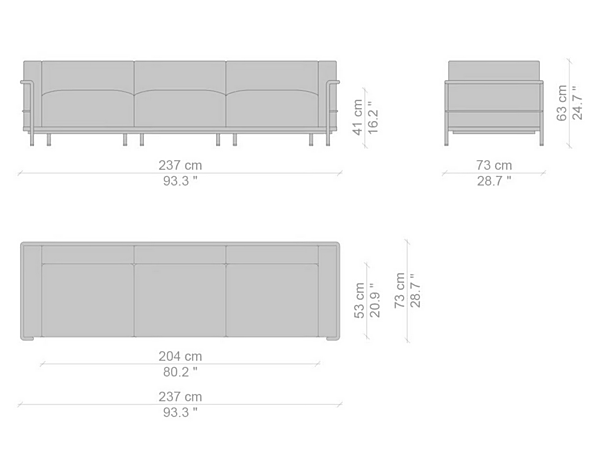 Divano a tre posti con schienale imbottito CASSINA Grand Confort 003 fabbrica CASSINA dall'Italia. Foto №6