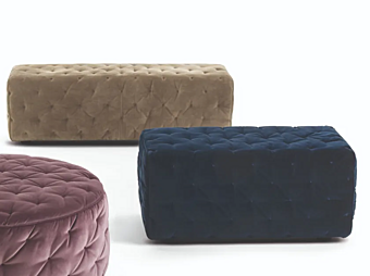 Pouf rettangolare in tessuto tufted Frigerio Miller