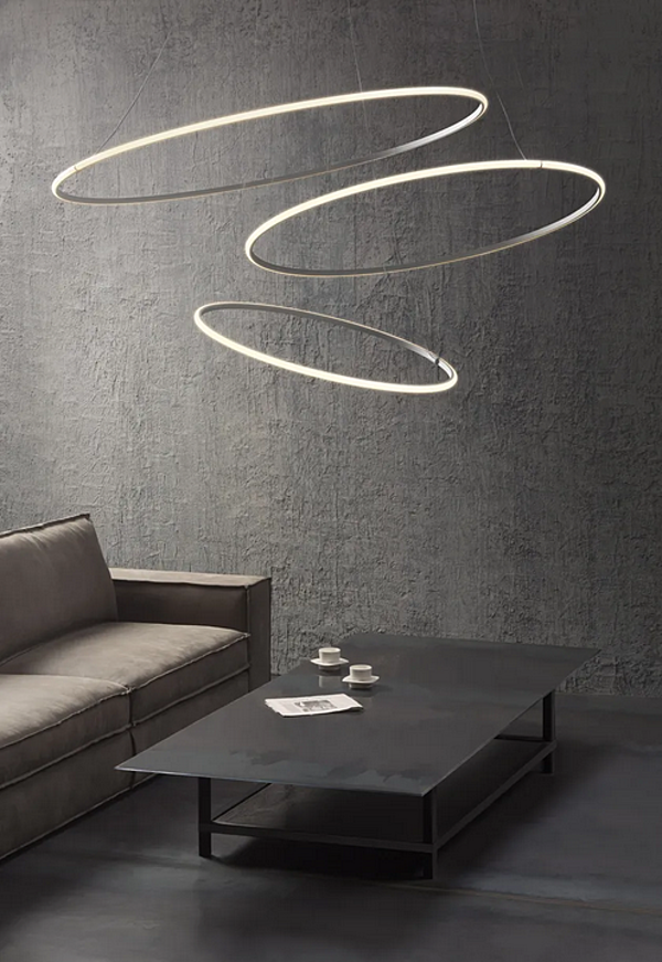 Lampadario LED in metallo Fabbian Olympic F45 3x fabbrica Fabbian dall'Italia. Foto №2