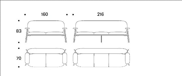 Divano a tre posti in tessuto Philo Saba fabbrica SABA dall'Italia. Foto №9