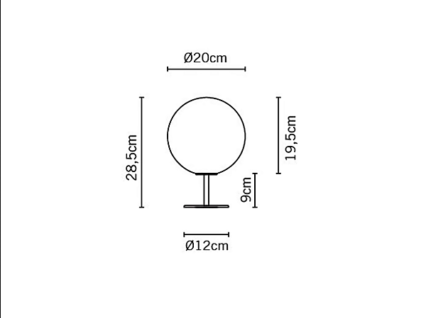 Lampada da tavolo in vetro Fabbian Lumi Sfera fabbrica Fabbian dall'Italia. Foto №4