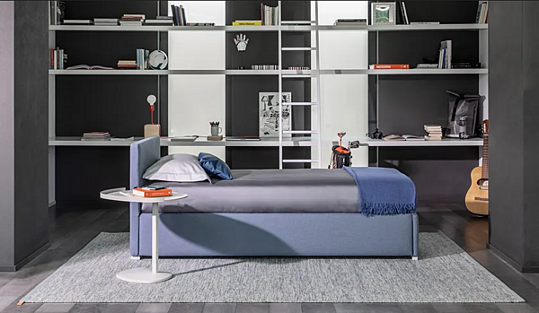 Letto singolo convertibile in tessuto Flou collezione Biss fabbrica Flou dall'Italia. Foto №2