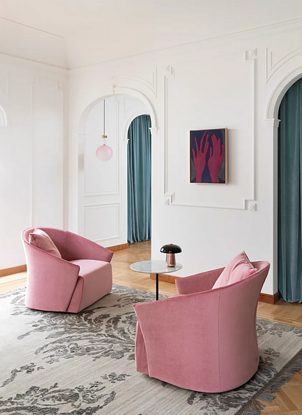 Poltrona in tessuto con copertura removibile e braccioli Saba Bustier fabbrica SABA dall'Italia. Foto №5