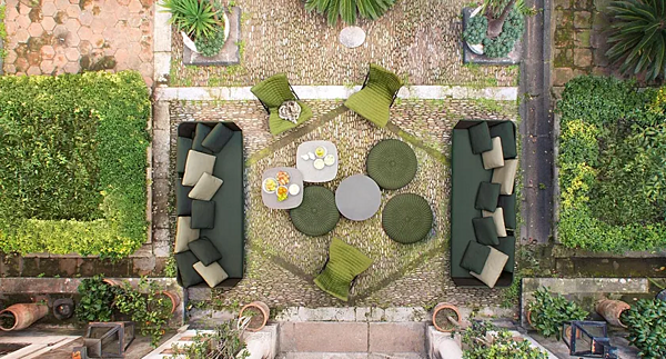 Pouf da giardino rotondo in tessuto PAOLA LENTI Shell fabbrica PAOLA LENTI dall'Italia. Foto №9
