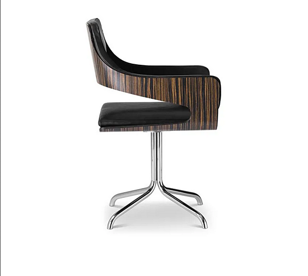 Sedia in pelle con braccioli e base a cavalletto I 4 Mariani Silhouette fabbrica i 4 Mariani dall'Italia. Foto №6
