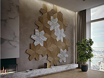 Boiserie tridimensionale in legno e marmo Azalea 3D ARTE BROTTO Boiserie tridimensionale in legno e marmo Azalea 3D ARTE BROTTO fabbrica Arte Brotto dall'Italia