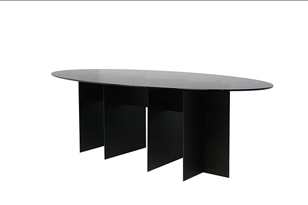 Tavolo da pranzo ovale in vetro CHELINI ROY fabbrica CHELINI dall'Italia. Foto №3