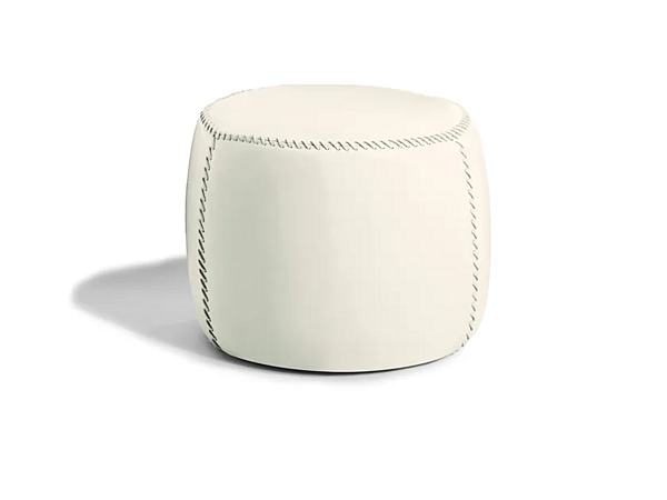 Pouf rotondo in pelle Casablanca Black Tie CAS55 fabbrica Black Tie dall'Italia. Foto №1