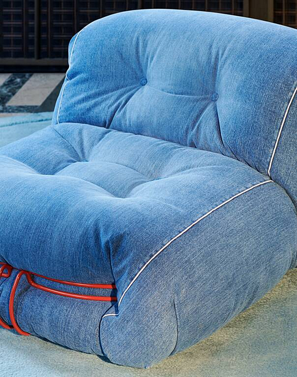 Poltrona in tessuto denim Soriana CASSINA fabbrica CASSINA dall'Italia. Foto №3
