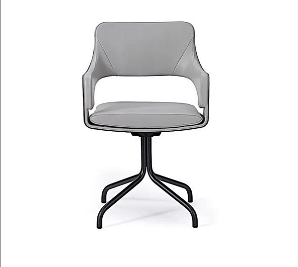 Sedia in pelle con braccioli e base a cavalletto I 4 Mariani Silhouette fabbrica i 4 Mariani dall'Italia. Foto №9