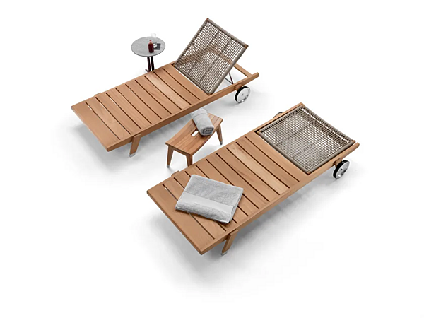 Lettino prendisole in iroko con ruote FLEXFORM Hora Sexta fabbrica FLEXFORM dall'Italia. Foto №2