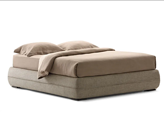 Letto matrimoniale in tessuto con pannello imbottito Flou Mandarine