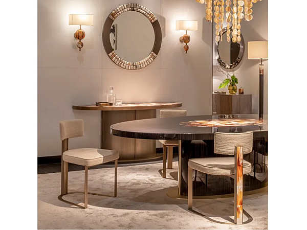 Poltrona in tessuto imbottito con base in metallo brunito ARCAHORN Sveva 6042B 6042B fabbrica ARCAHORN dall'Italia. Foto №6