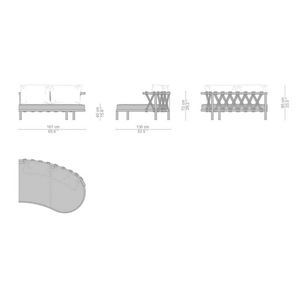 Divano modulare da giardino in tessuto CASSINA TRAMPOLINE fabbrica CASSINA dall'Italia. Foto №13