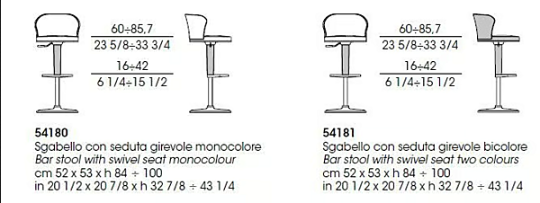 Altezza regolabile sgabello Ode GIORGETTI 54180, 54181 fabbrica GIORGETTI dall'Italia. Foto №5