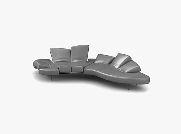 Диван с мягкой спинкой и шезлонгом из ткани Edra Flap Diamond fabbrica EDRA dall'Italia. Foto №1