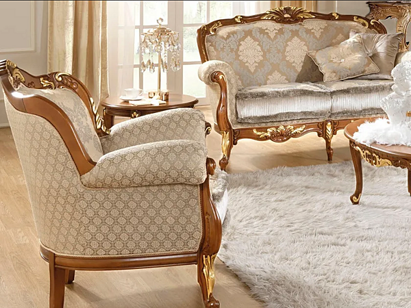 Poltrona con braccioli in tessuto CASA +39 LA FENICE 1806/1906 fabbrica CASA +39 dall'Italia. Foto №4