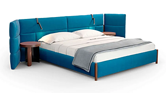Letto matrimoniale con testata imbottita in tessuto L60 Bio Mbo CASSINA