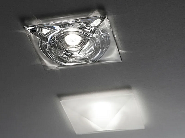 Faro incassato in cristallo per soffitto falso Fabbian Cheope fabbrica Fabbian dall'Italia. Foto №3