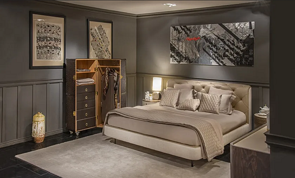 Letto in pelle con testata trapuntata FORMITALIA Overseas fabbrica FORMITALIA dall'Italia. Foto №3