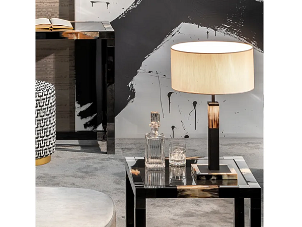 Lampada da tavolo in pelle con inserti in corno ARCAHORN Alma 2312 2312 fabbrica ARCAHORN dall'Italia. Foto №2