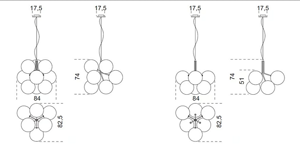 Lampada a sospensione in cristallo LED Bolle Cielo Gallotti&Radice fabbrica Gallotti & Radice dall'Italia. Foto №9