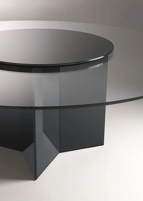 Tavolo rotondo in cristallo con Lazy Susan Gallotti&Radice YOL fabbrica Gallotti & Radice dall'Italia. Foto №4