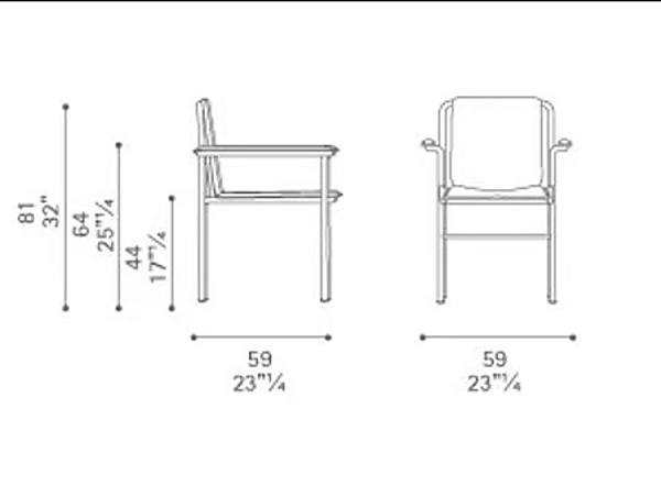 Sedia da training con braccioli in tessuto Movie POLTRONA FRAU fabbrica POLTRONA FRAU dall'Italia. Foto №5