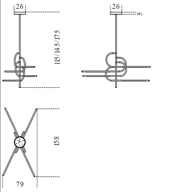 Lampada da soffitto in ottone LED Key to Heaven Gallotti&Radice fabbrica Gallotti & Radice dall'Italia. Foto №2