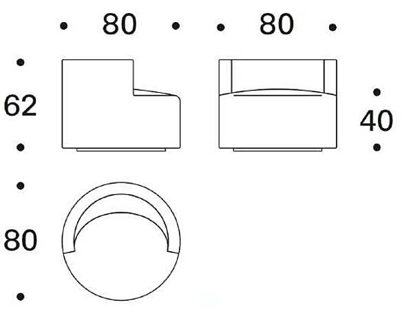 Poltrona girevole in tessuto con braccioli Saba Chance fabbrica SABA dall'Italia. Foto №5