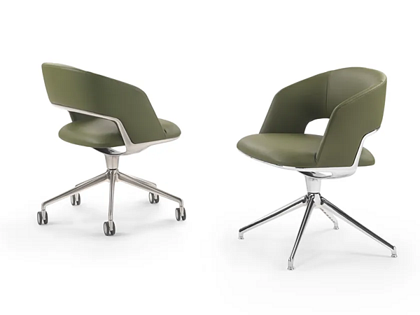 Poltrona da ufficio in pelle con base a 5 razze e ruote Alma FLEXFORM 29813 fabbrica FLEXFORM dall'Italia. Foto №3