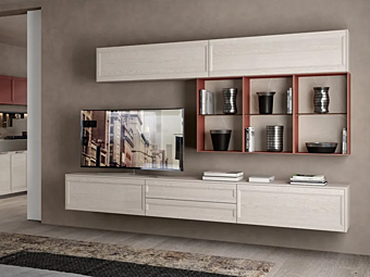 Storage wall modulare in legno LUBE CUCINE Flavour Living 1 fabbrica LUBE CUCINE dall'Italia