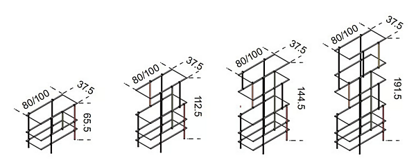 Libreria modulare in alluminio Drizzle Gallotti&Radice fabbrica Gallotti & Radice dall'Italia. Foto №5