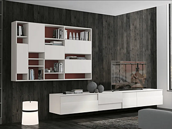 Storage wall modulare in legno LUBE CUCINE collezione Creativa Living A