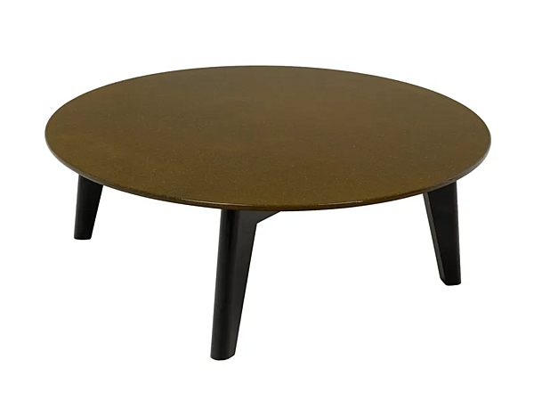 Tavolino da caffè rotondo in legno con piano in pietra lavica CHELINI Edgar fabbrica CHELINI dall'Italia. Foto №1