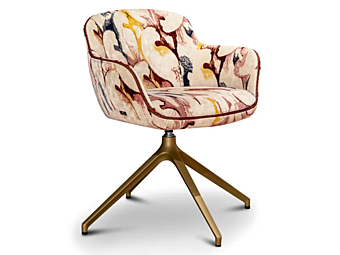 Poltrona girevole in velluto con base a 4 razze Kowloon B FORMITALIA KOWLOON-B-Armchair-A