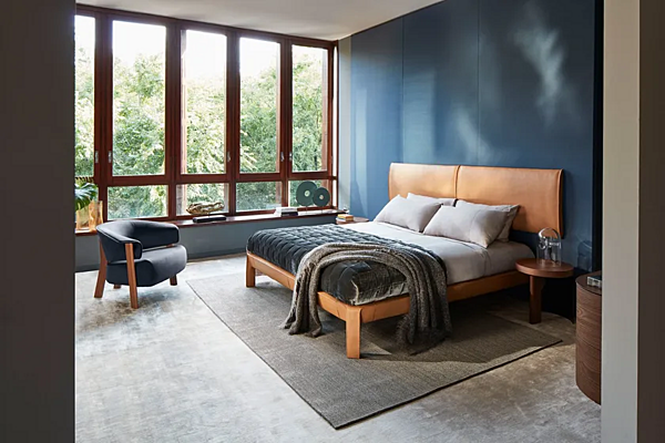 Letto matrimoniale in pelle con testata imbottita CAB NIGHT CASSINA fabbrica CASSINA dall'Italia. Foto №6